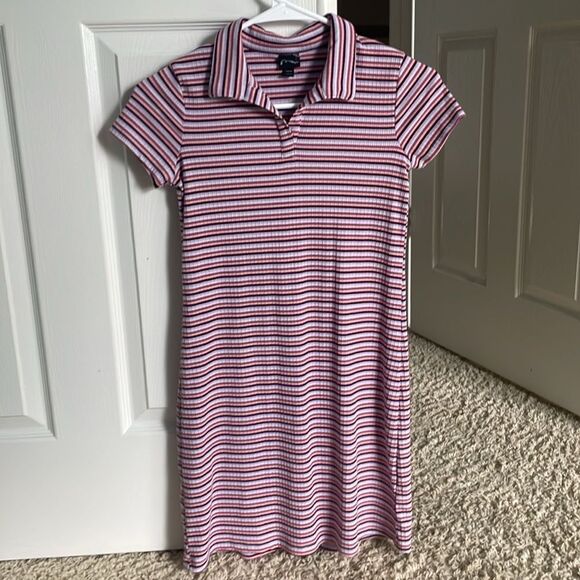 Art Class Striped Polo Shirt Dress - Picture 1 of 4